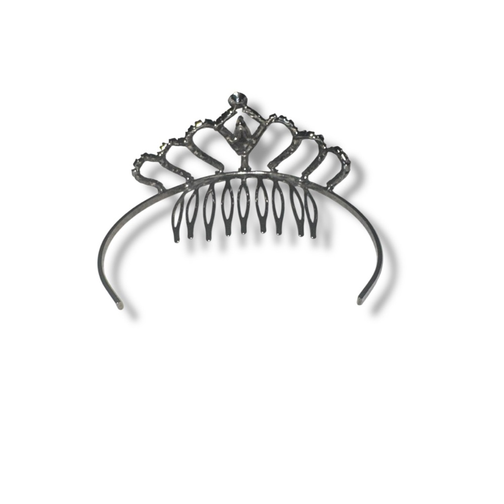 Crown Rhinestone Hair Comb Mini Tiara - Picture 4 of 4